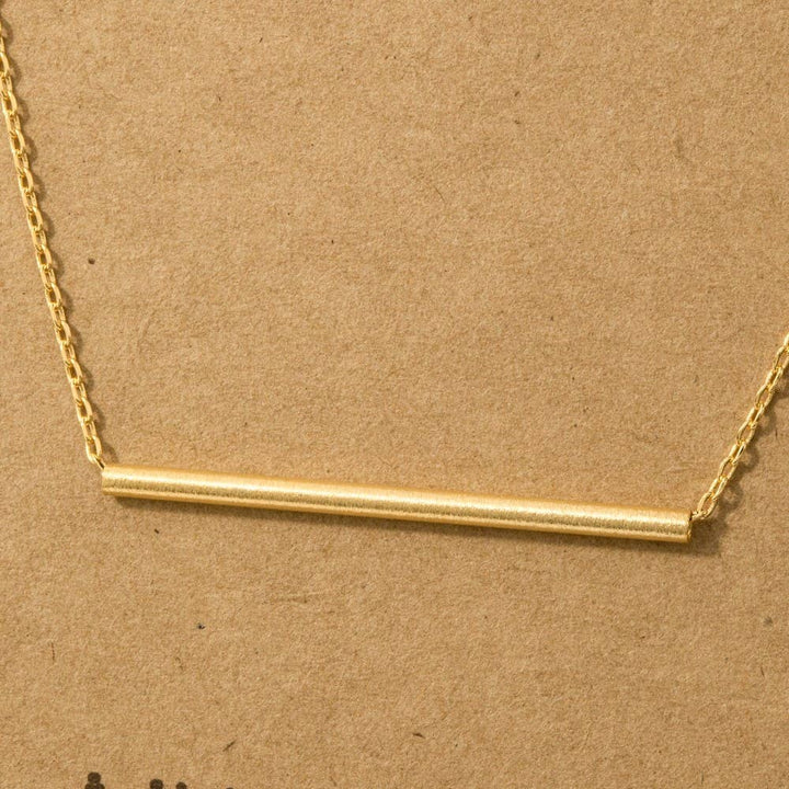 Cylinder Bar Pendant Necklace