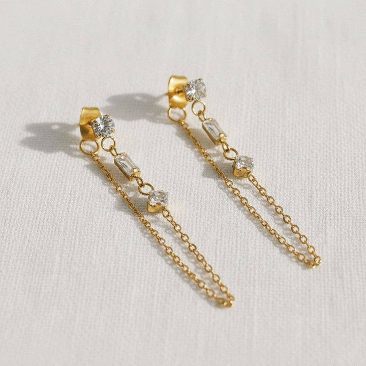 Geometric Chain Drop Earrings