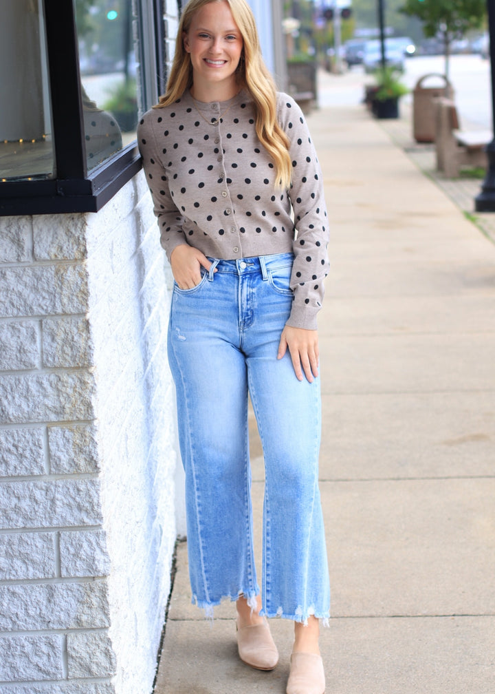 Dotted in Taupe Cardigan