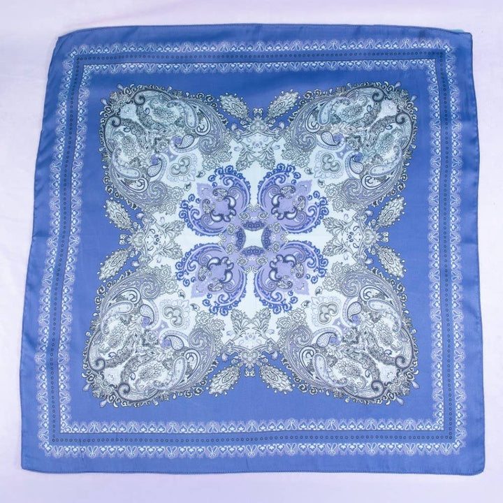 Ornate Paisley Medallion Print Satin Square Scarf