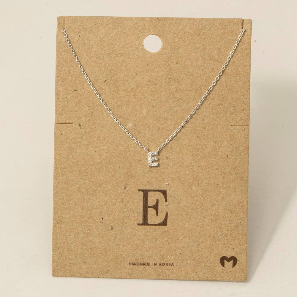 Mini Rhinestone Initial Necklace