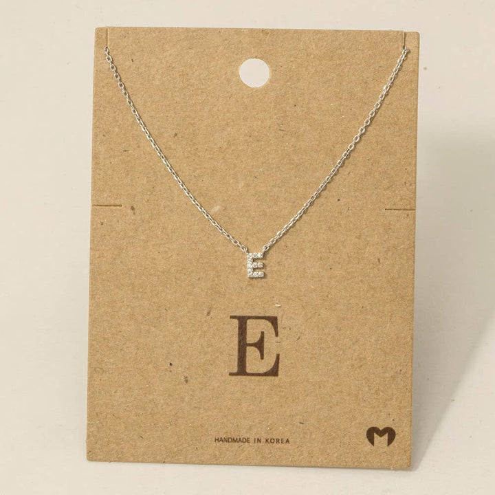 Mini Rhinestone Initial Necklace