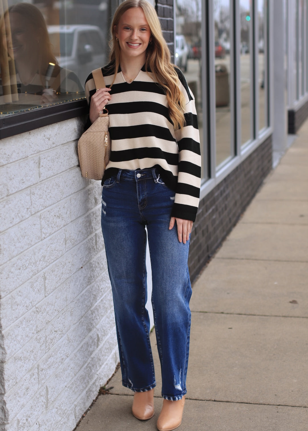 The Union Stripe Knit Pullover Top