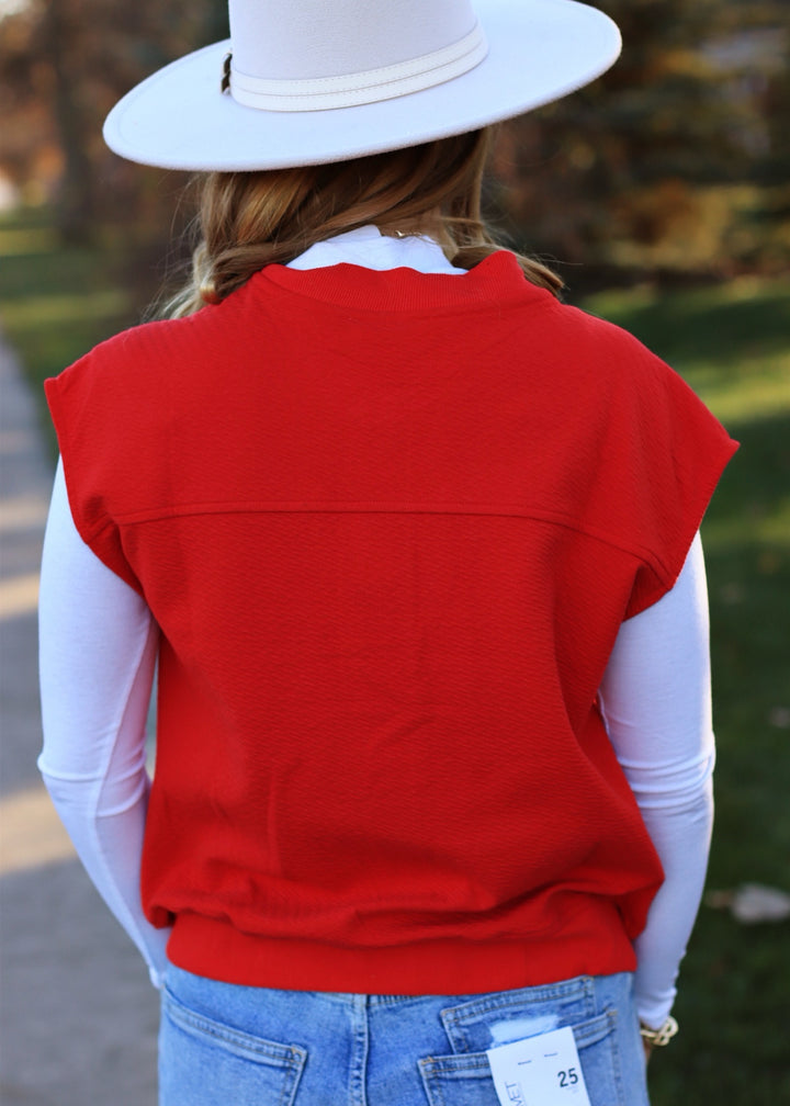 CLEARANCE FINAL SALE Riley Modern Vest in Red
