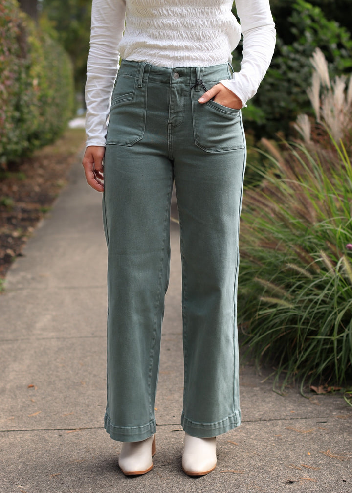 Cilantro High Ruse Wide Leg Denim