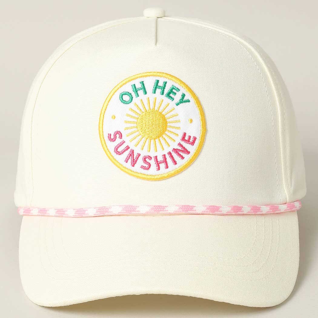 Oh Hey Sunshine Embroidery Patch Trucker Hat
