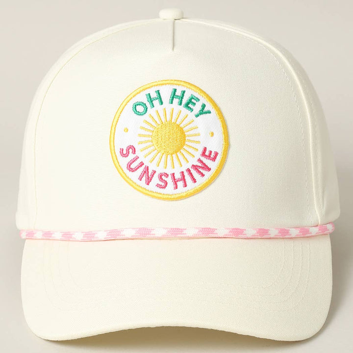 Oh Hey Sunshine Embroidery Patch Trucker Hat