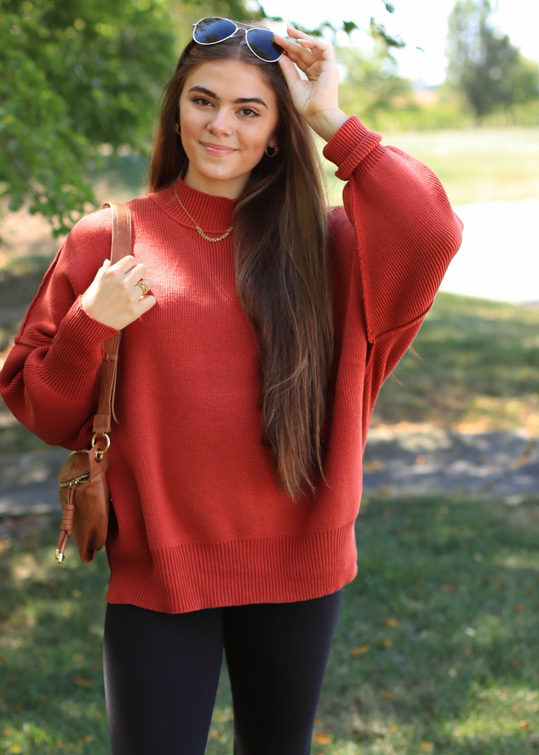 Autumn Clay Oversized Knit Sweater