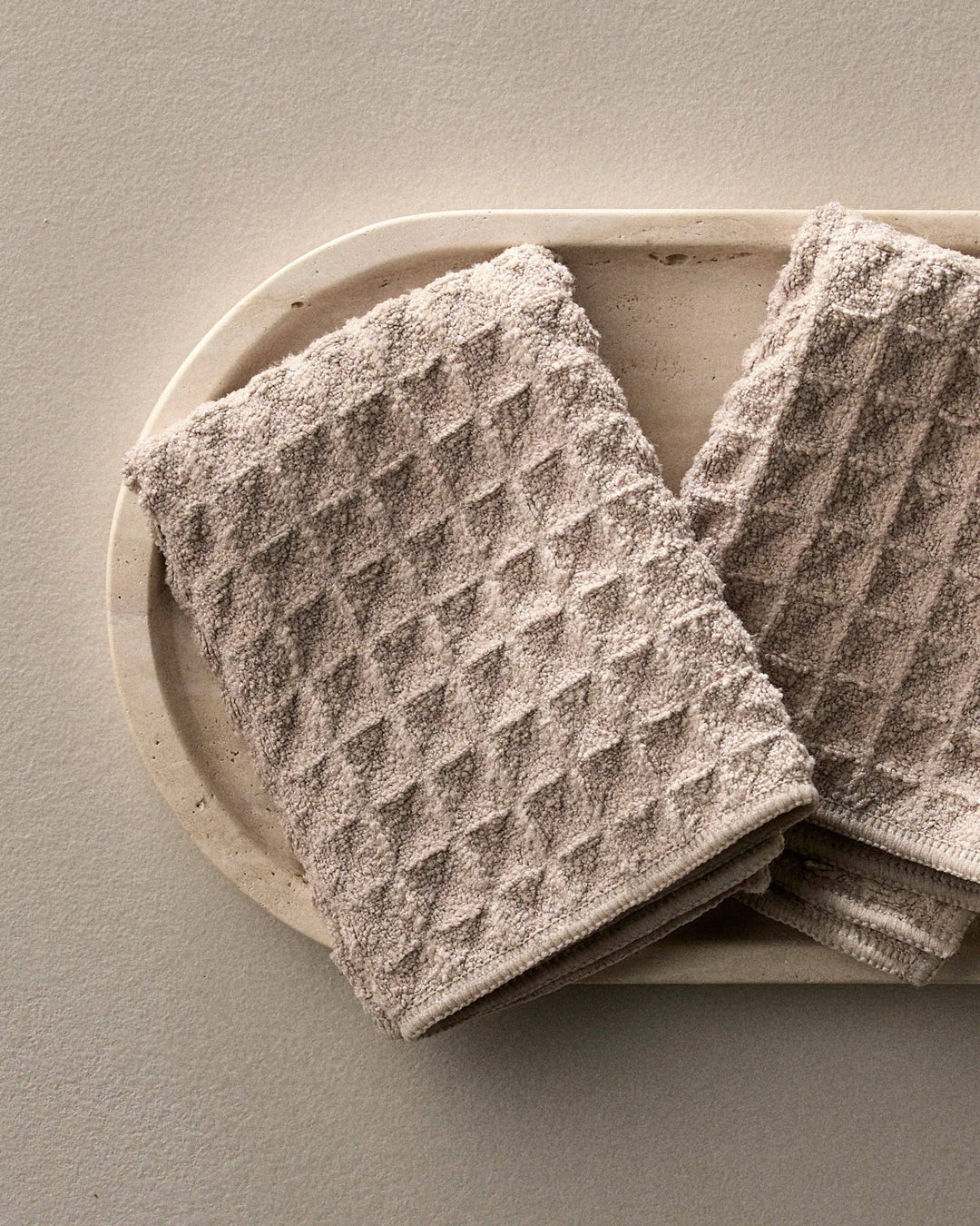 Taupe Waffle Washcloth Set