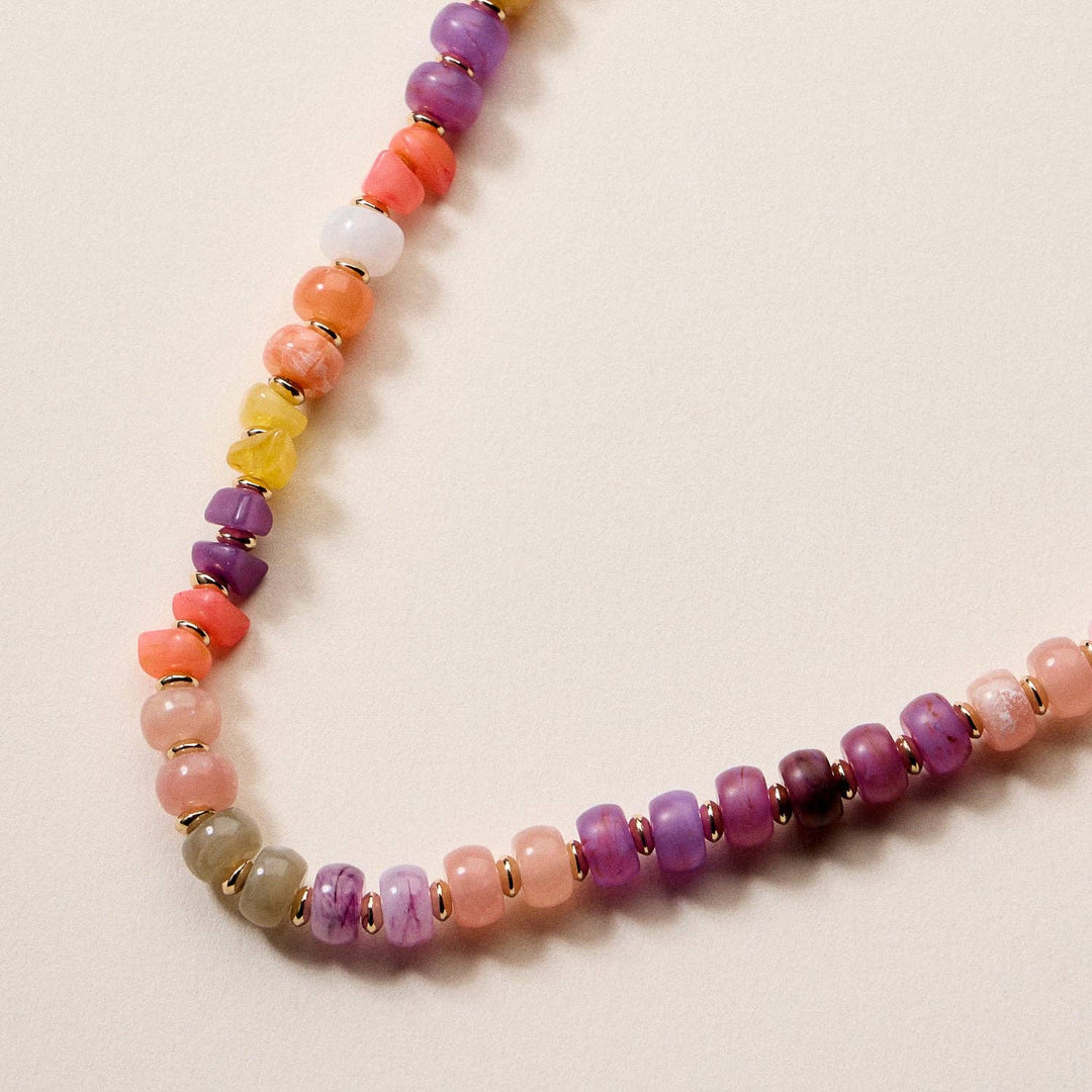 Colorful Beaded Necklace | Adjustable Multi-Color Boho Bead Chain