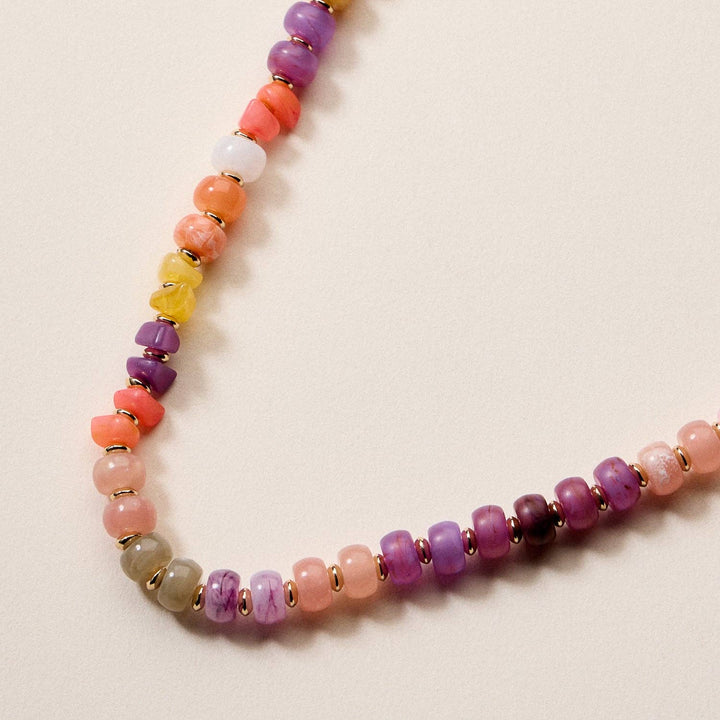 Colorful Beaded Necklace | Adjustable Multi-Color Boho Bead Chain