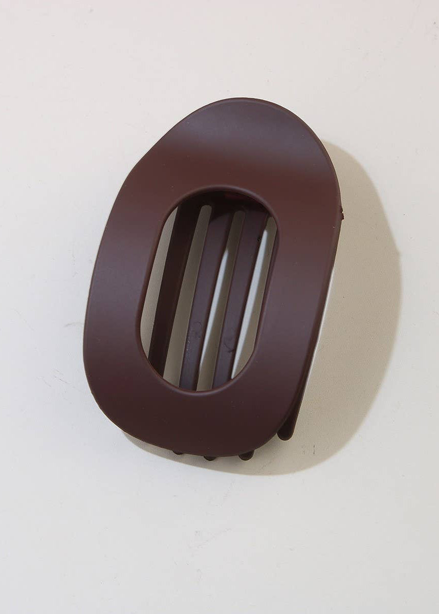 Oval Flat Hair Clip in Wine