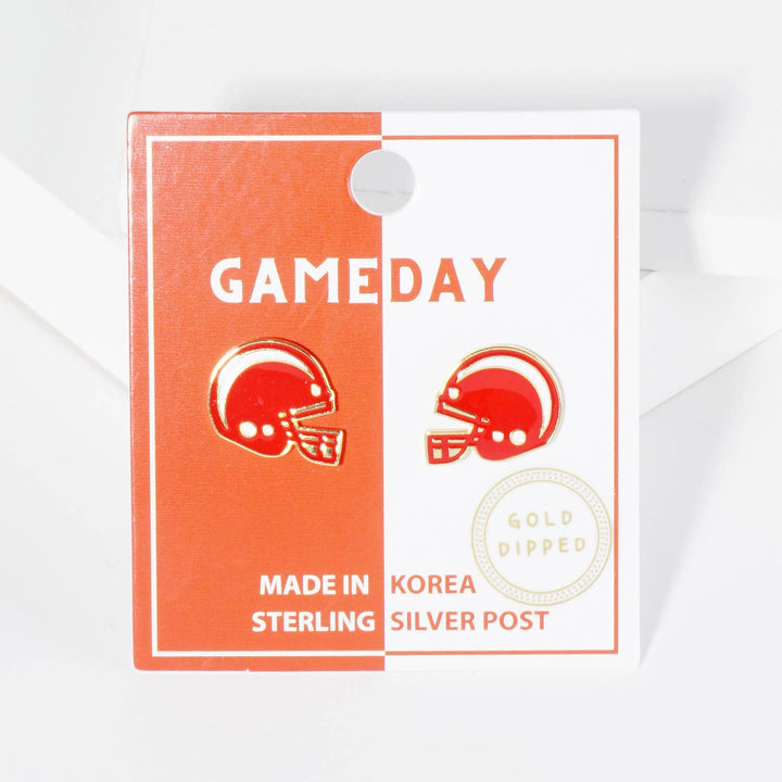 CLEARANCE FINAL SALE  Enamel Football Helmet Stud Earrings