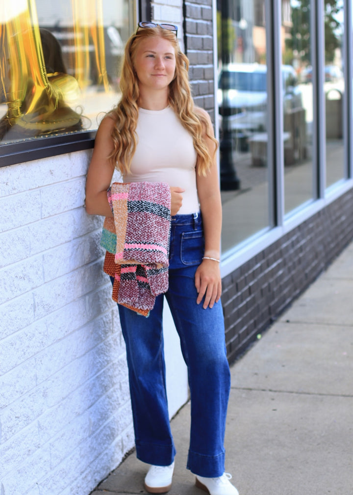 The Colette Crop High Rise Patch Pocket Crop Denim