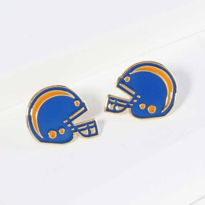 CLEARANCE FINAL SALE  Enamel Football Helmet Stud Earrings
