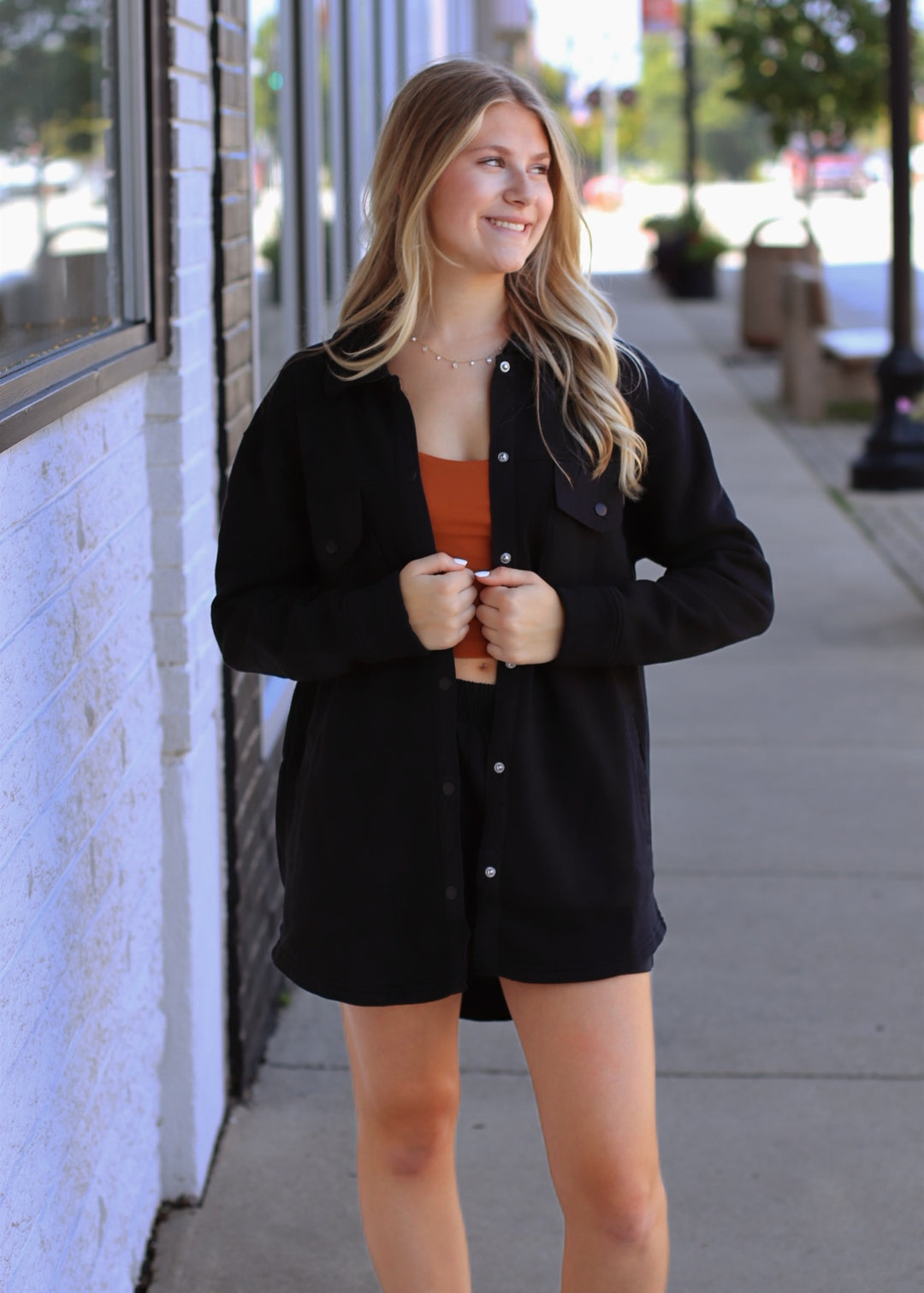 Malibu Evergreen Shacket in Black