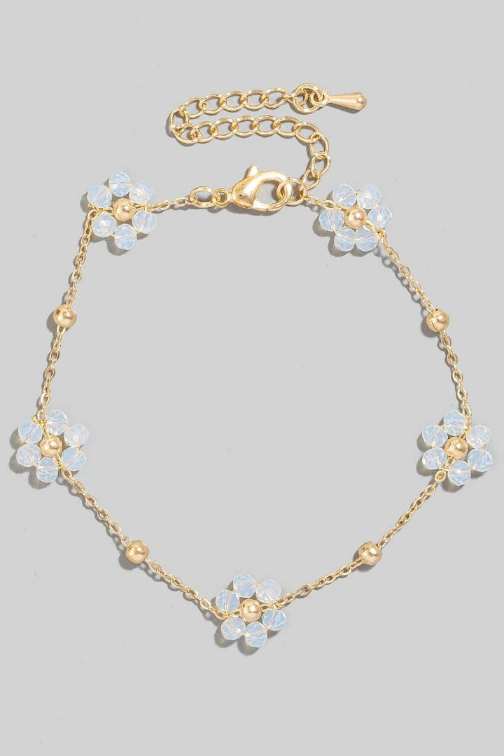 Mini Beaded Flowers Chain Bracelet