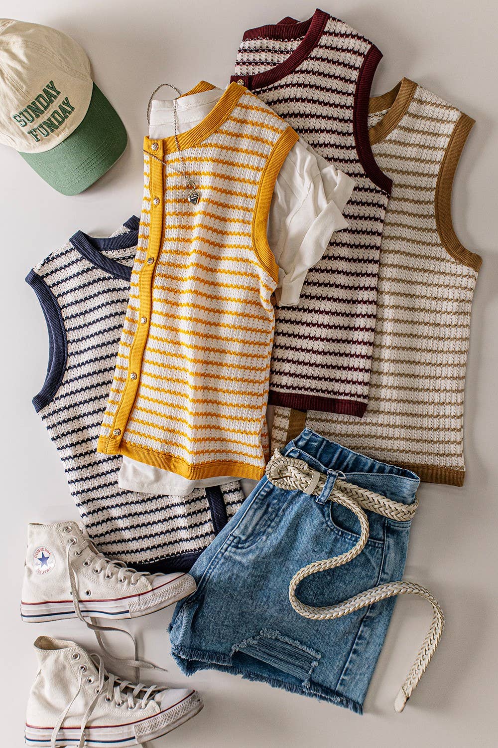 Navy &amp;amp; White Striped Knit Tank