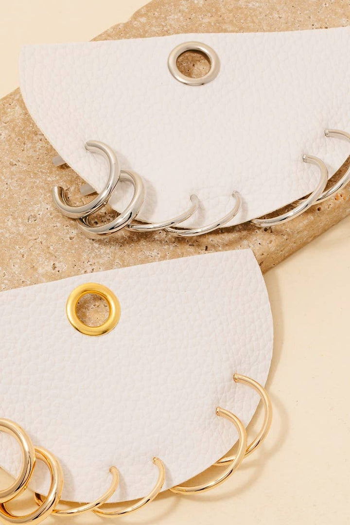 3Pc Dainty Tube Hoop Earrings Set