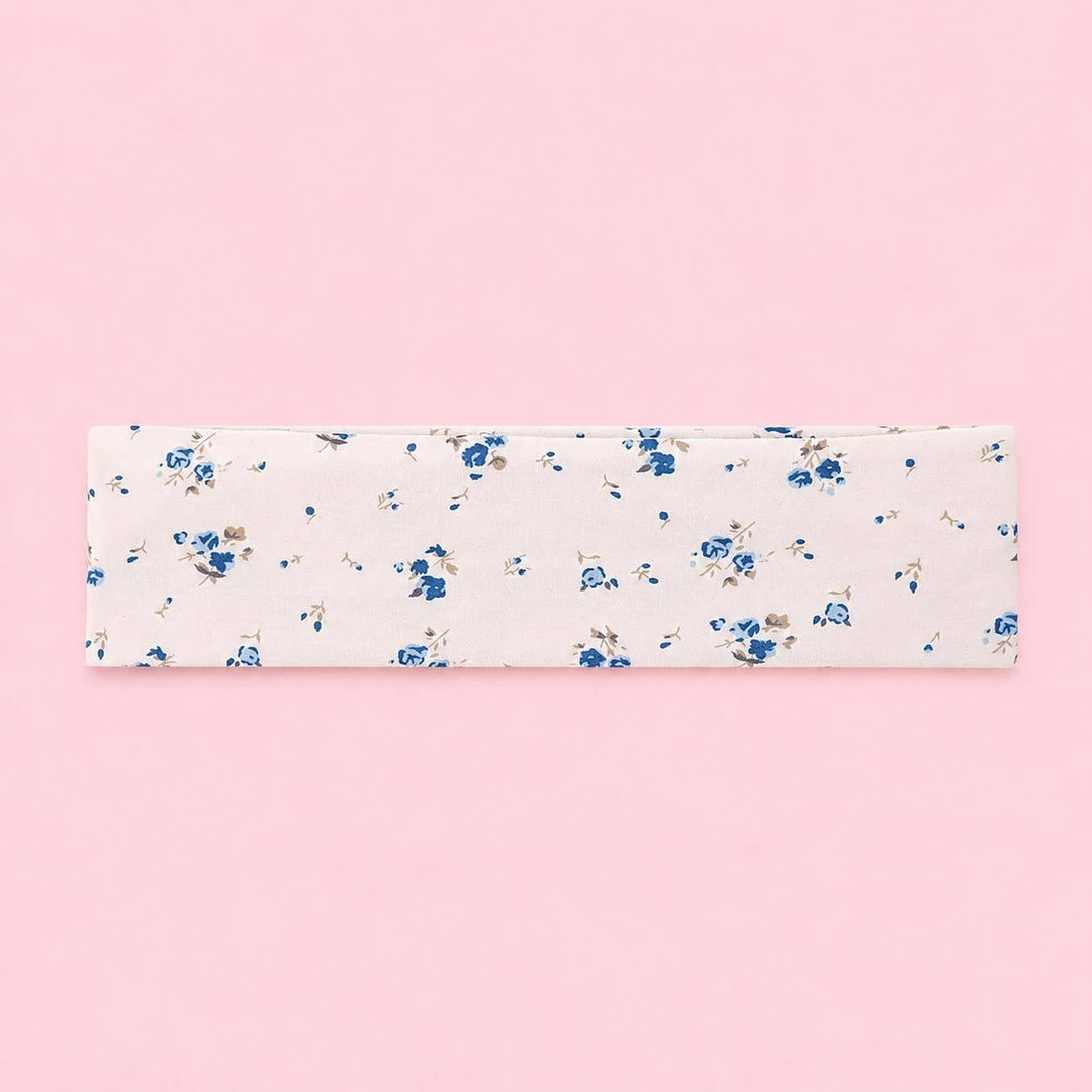 Blue Stripe &amp; Vintage Floral Printed Headband Set