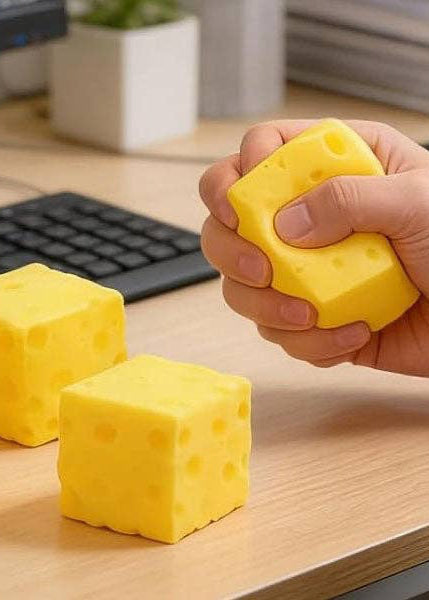 Cheese Cube Slow-Rise Squishy Fidget Toy (1pc)