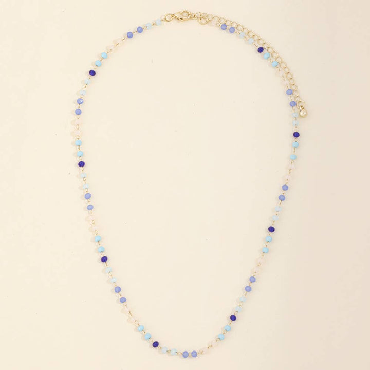 Dainty Faceted Bead Station Chain Necklace