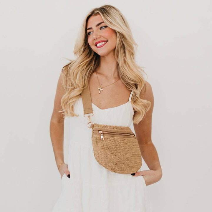 Cream Rachel Raffia Westlyn Bum Bag