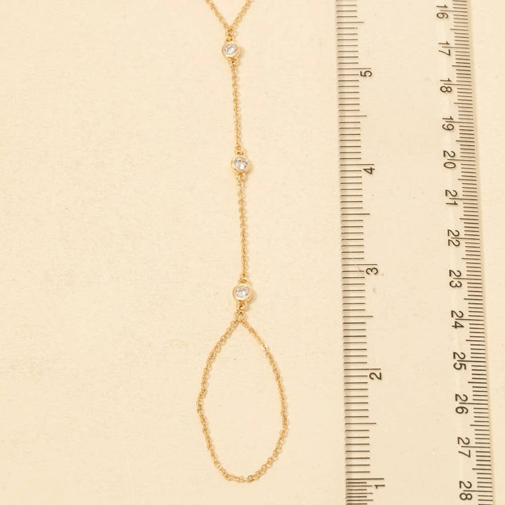 3 Cz Gems Intricate Hand Chain