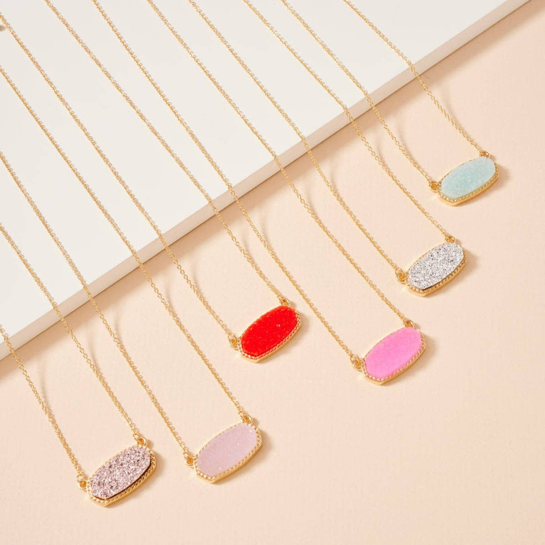 Pink Stone Charm Necklace