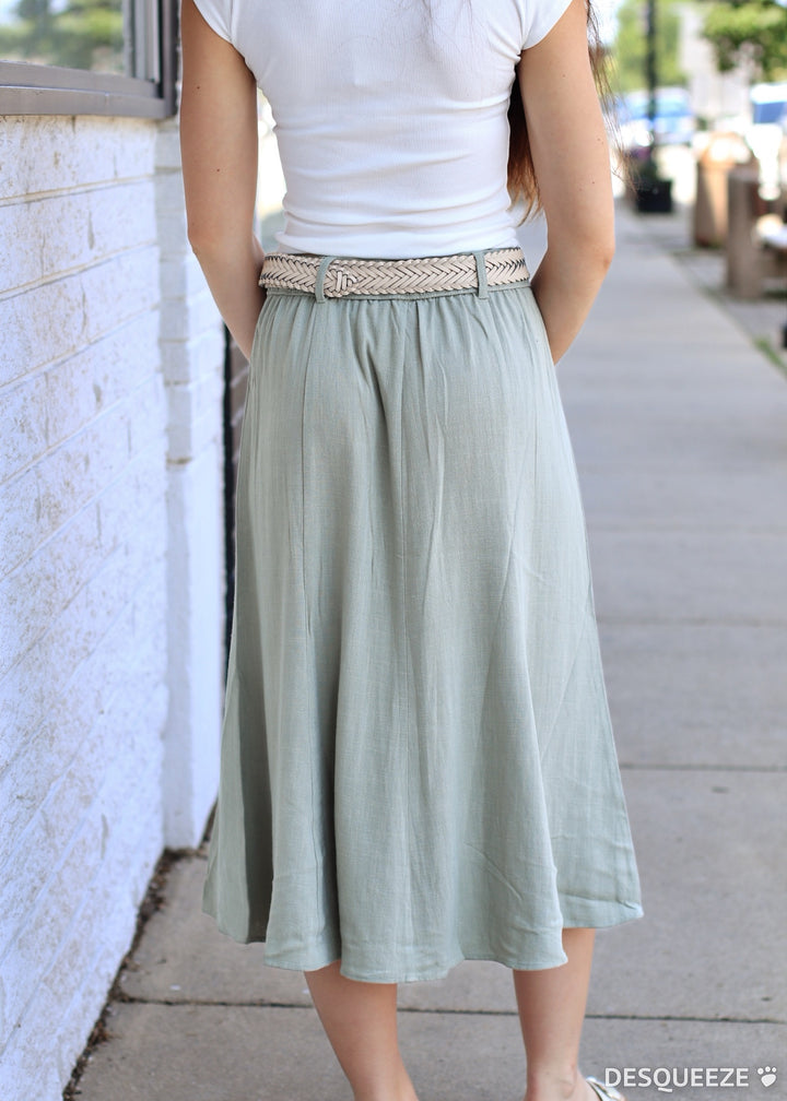 CLEARANCE FINAL SALE  The Olive Hour Midi Skirt