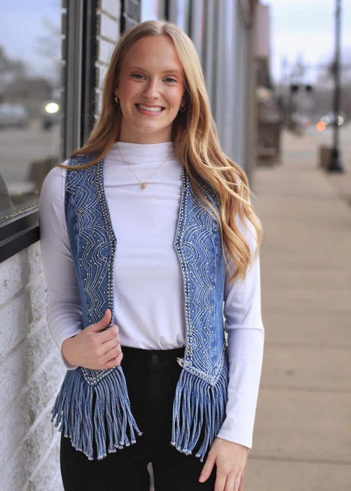 Desert Daze Fringe Denim Vest