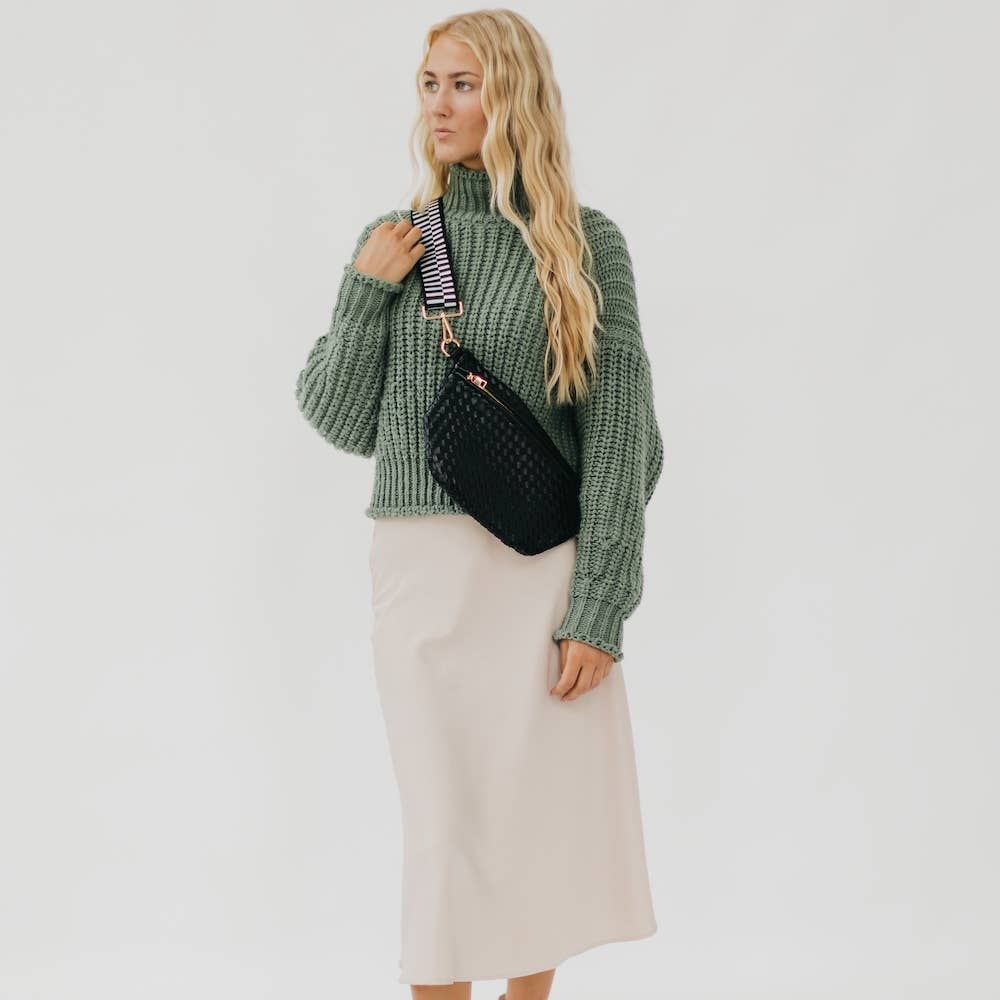 Westlyn Woven Bum Bag in Black
