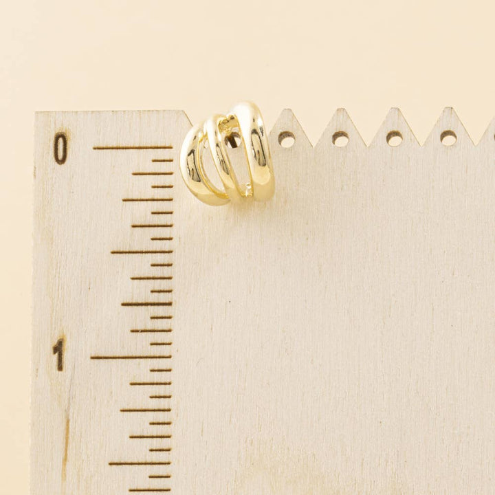 Chunky Triple Dome Huggie Hoop Earrings