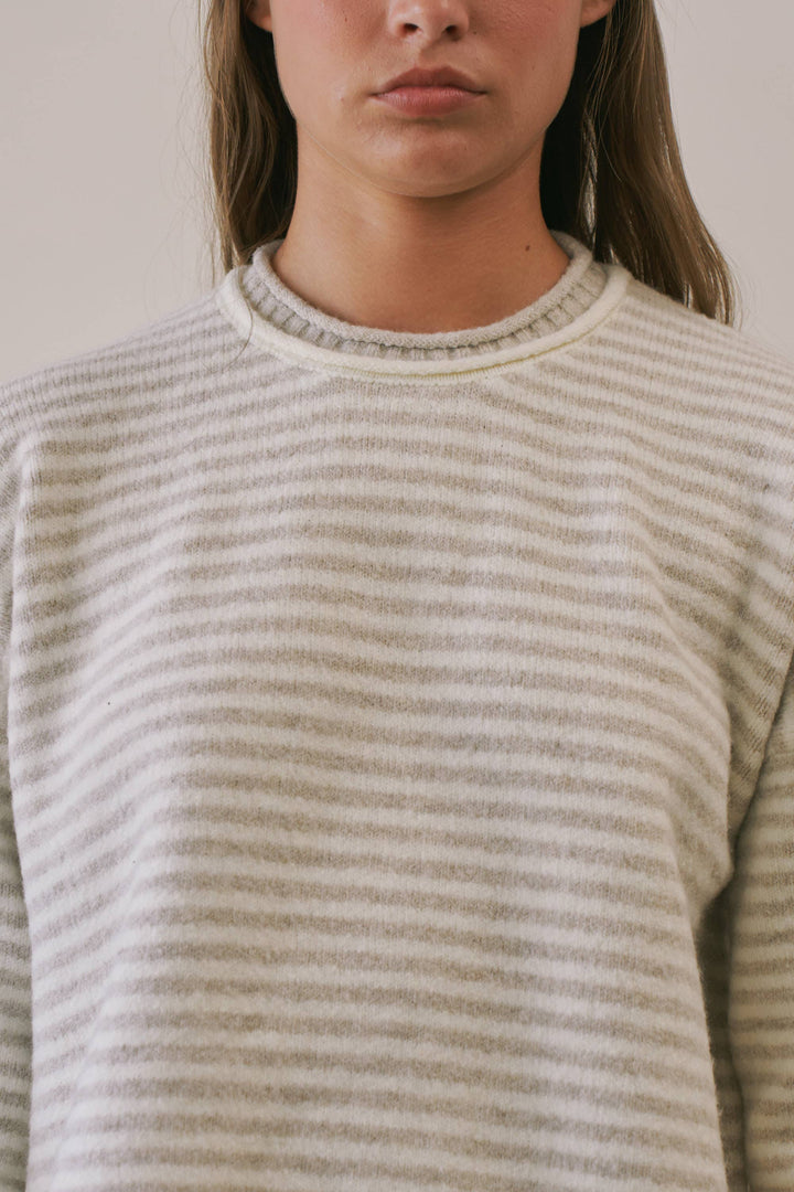 Trina Stripe Contrast Layered Roll Neck Sweater