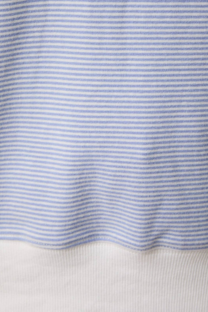 The Sage Cream Stripe Mock Top