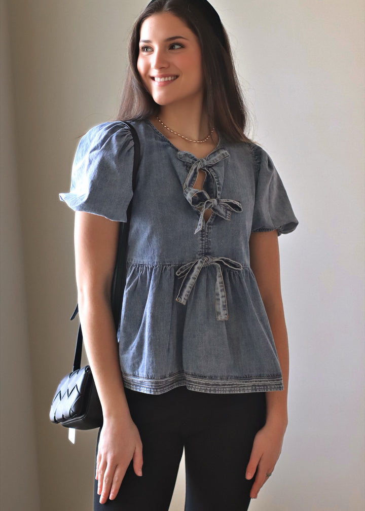 Bow Bow Denim Top