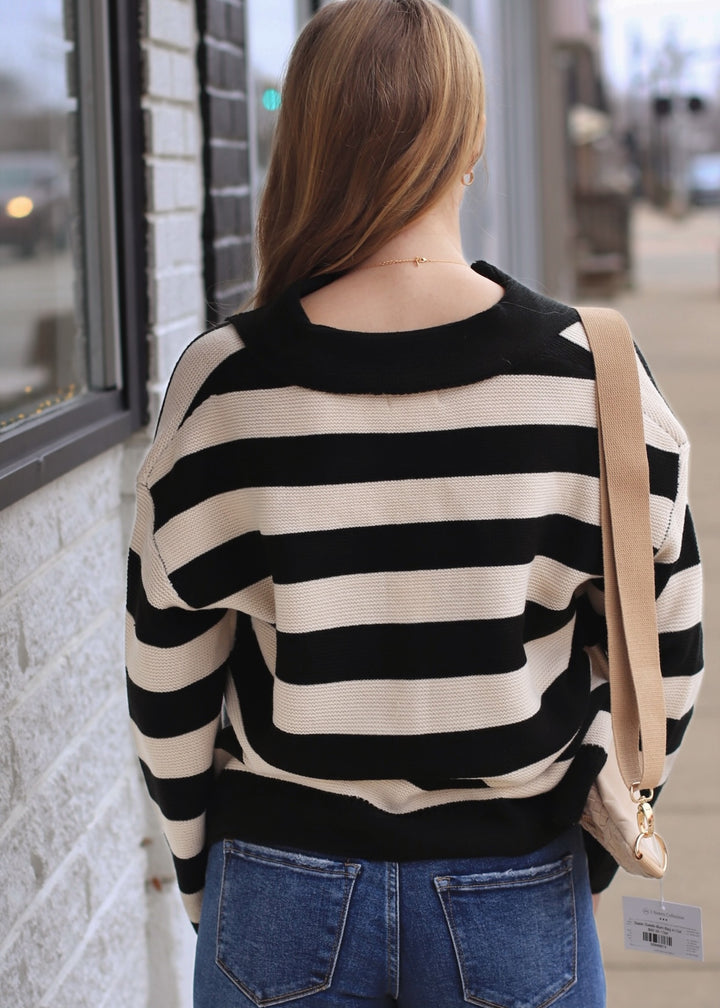 The Union Stripe Knit Pullover Top
