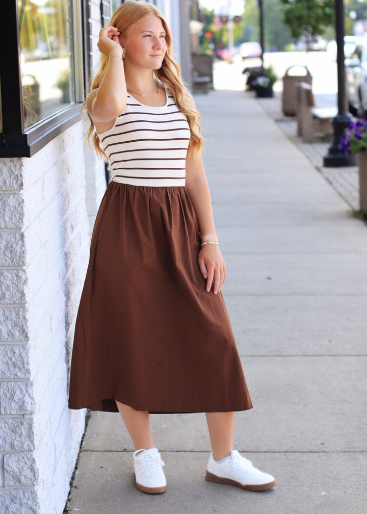 Almond Mocha Midi Dress