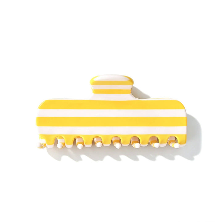 Retro Striped Rectangle Hair Claw Clip