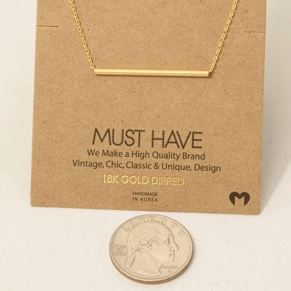 Cylinder Bar Pendant Necklace