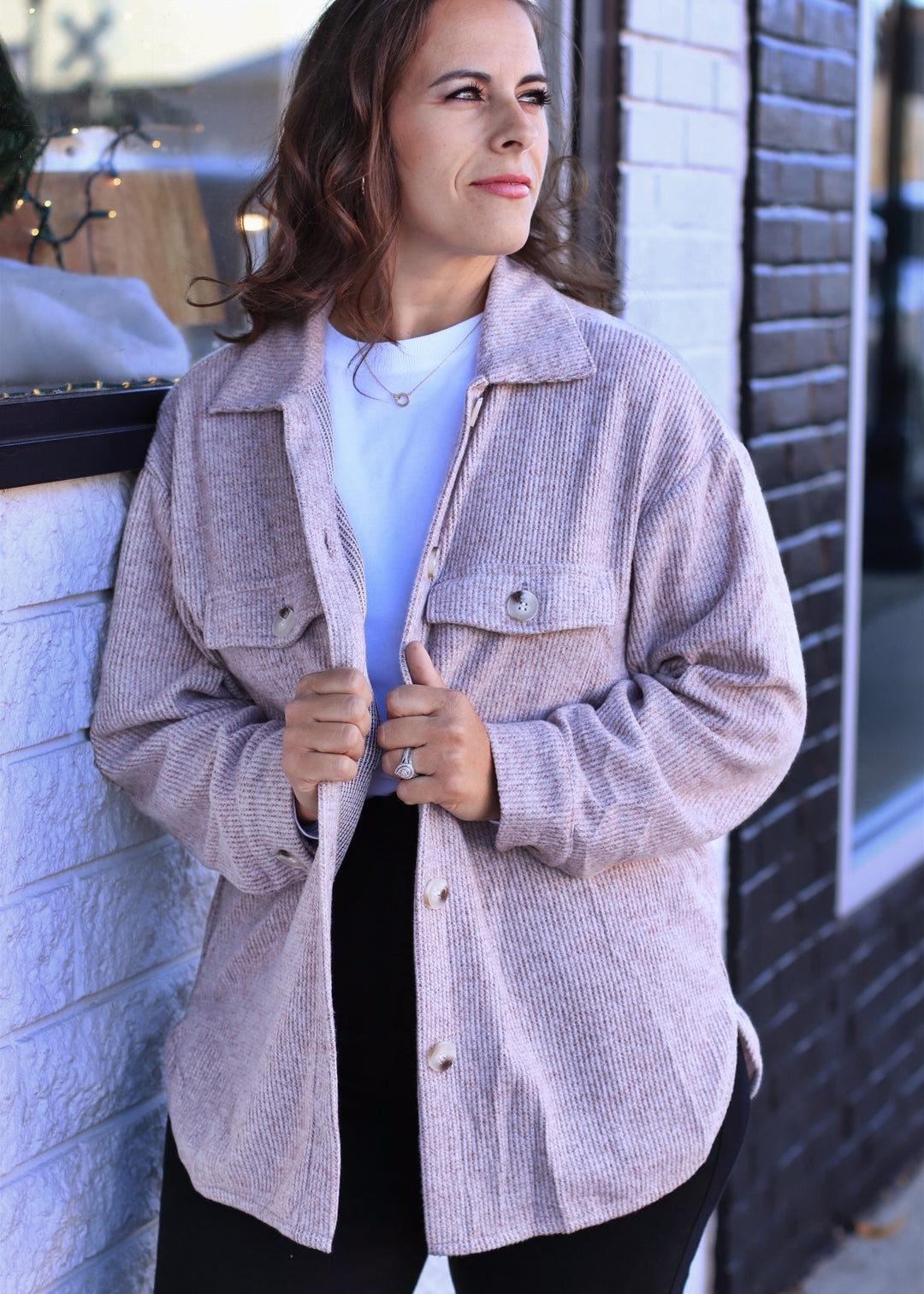 RESTOCK Fall Season Two Tone Shacket in Brown