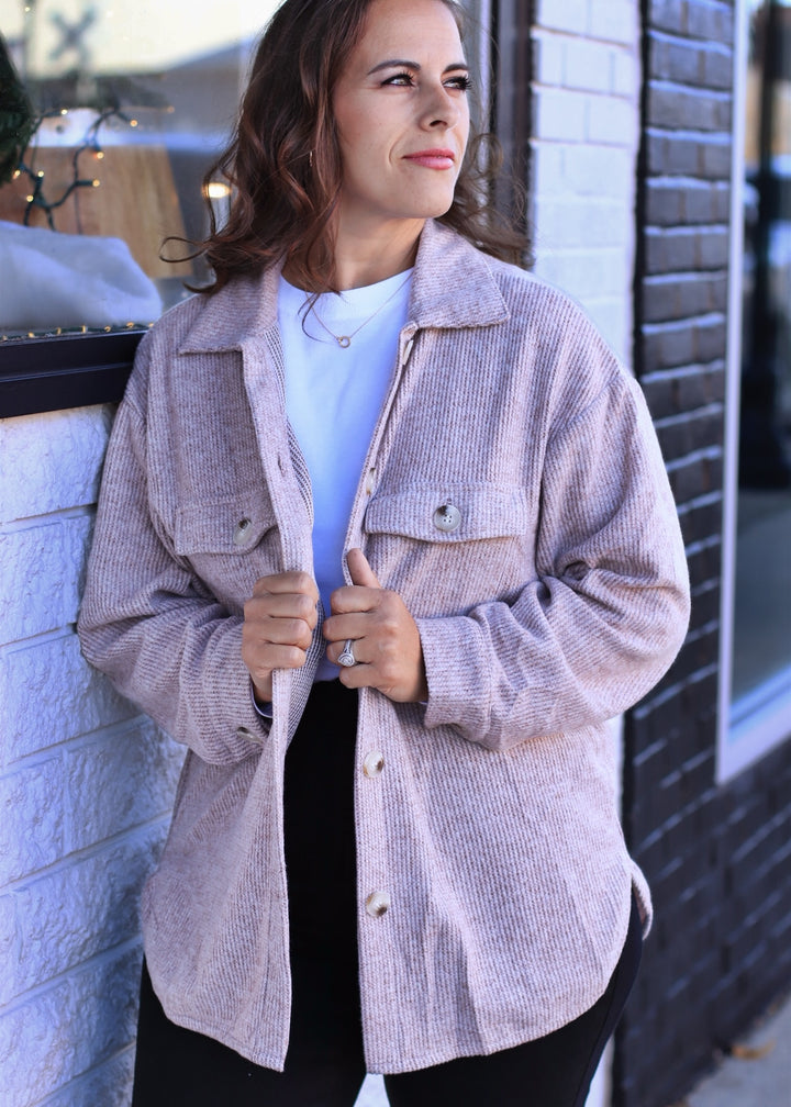 RESTOCK Fall Season Two Tone Shacket in Brown