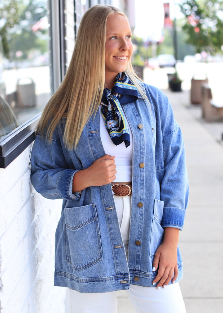 Boxy-Cut Denim Jacket