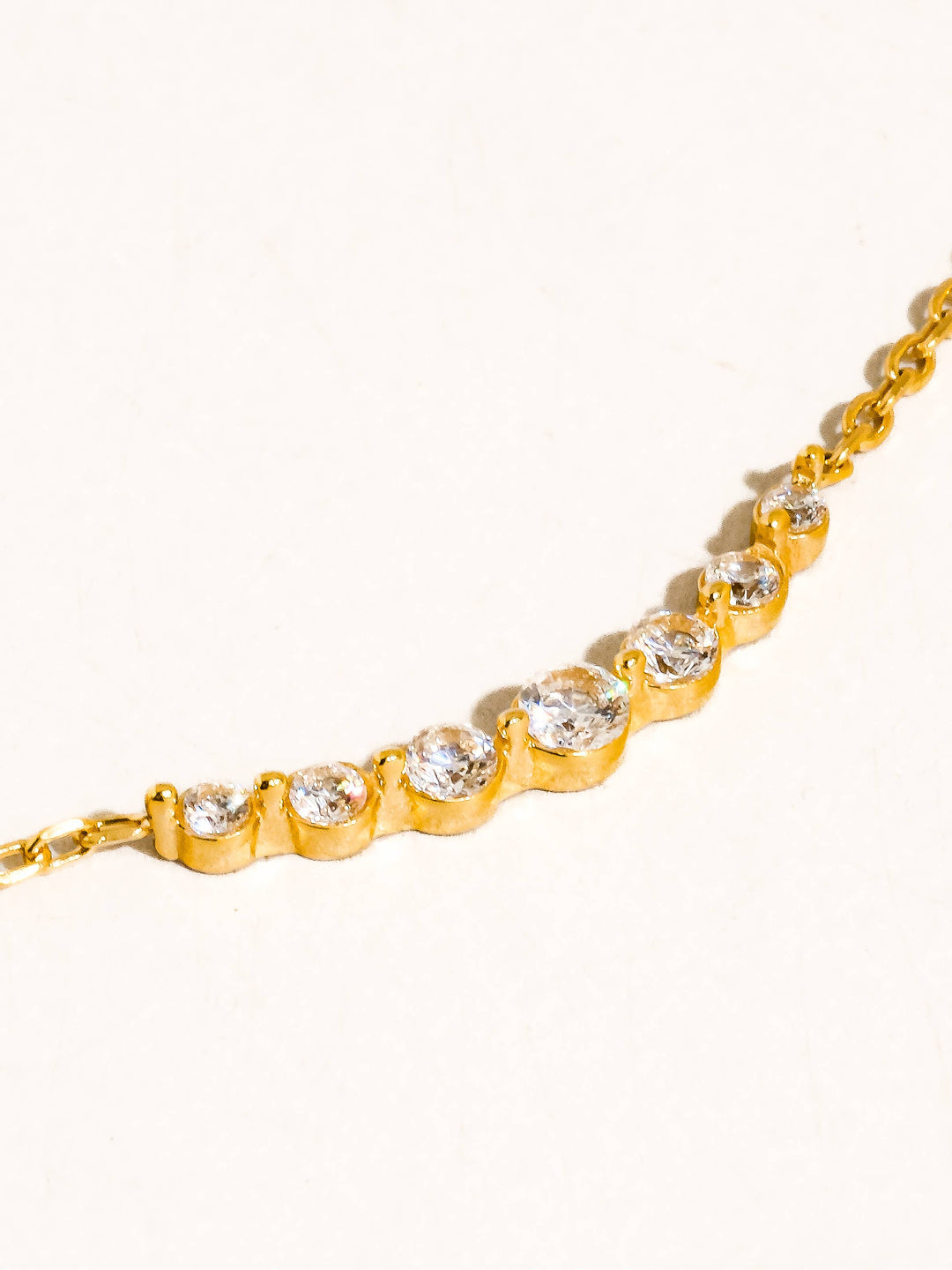 Remmi 18K Gold Non-Tarnish Crystal Station Chain Necklace