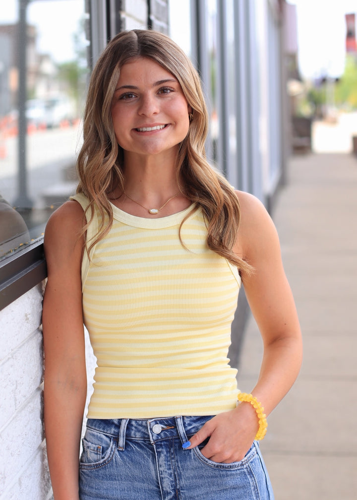Reversible Tank Top in Pale Banana