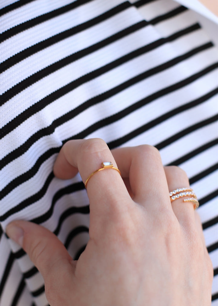 Rectangle Charm Adjustable Ring