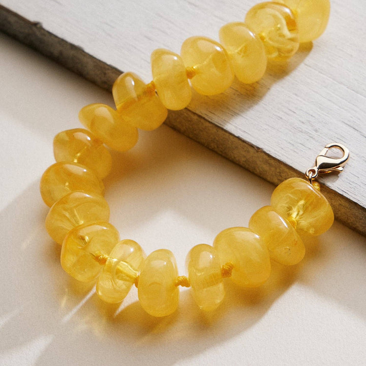 Natural Stone Beaded Bracelet – Yellow