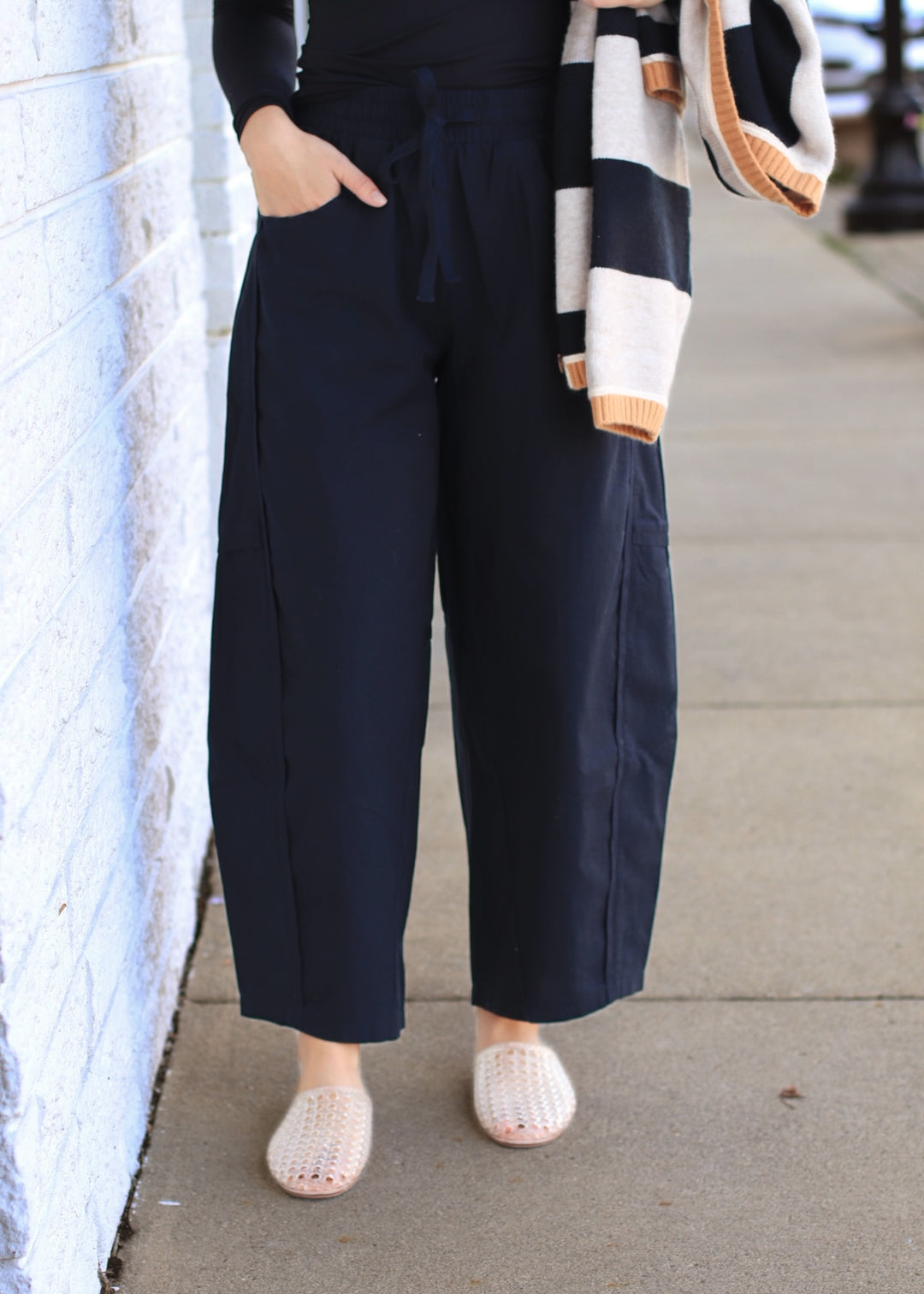 Ember Cotton Barrel-Leg Utility Pants