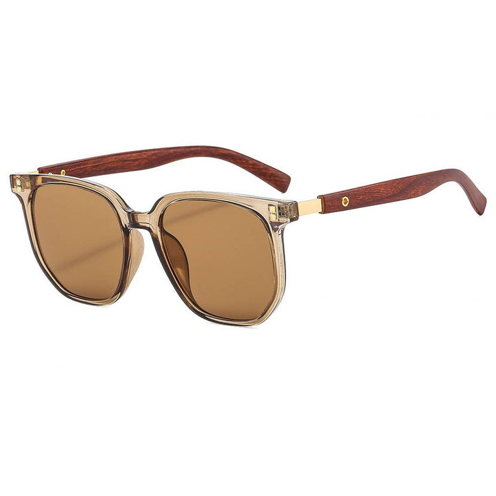 Wood Grain Square Sunglasses
