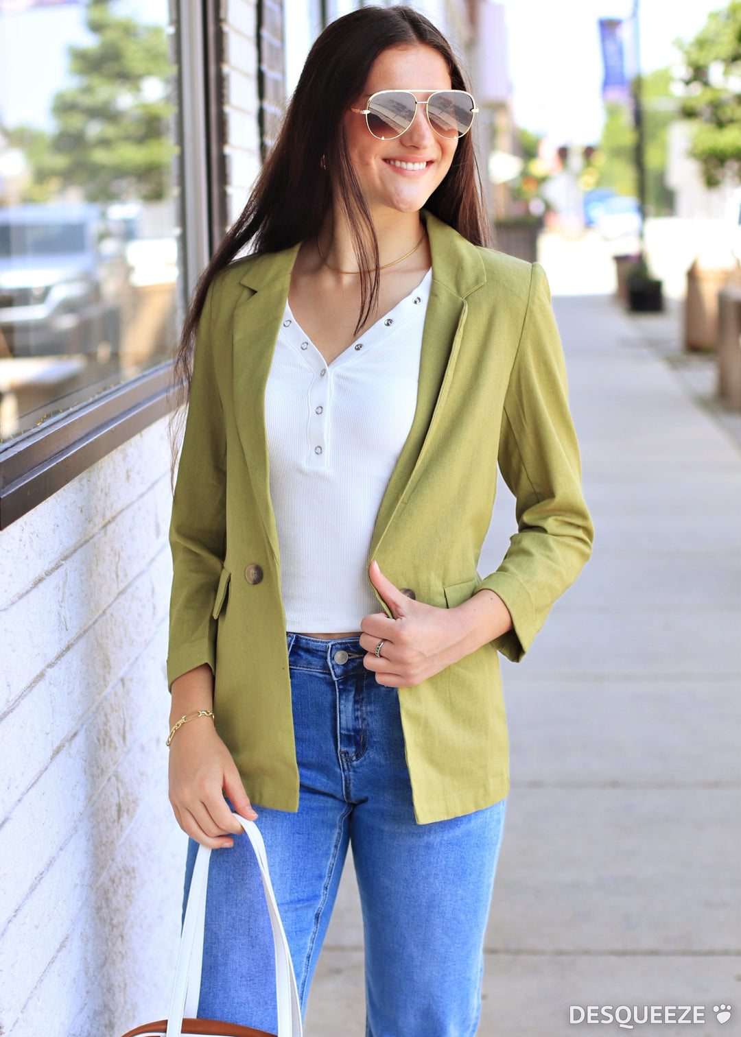 Restock Peacock 3/4 Cuff Collared Blazer